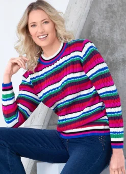 Outlet BADER Pullover in Strukturmix MULTICOLOR