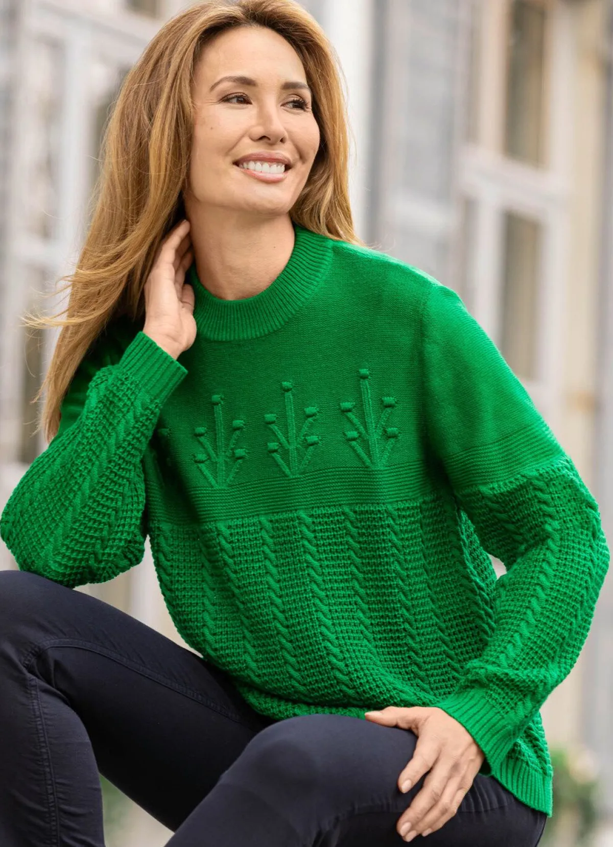 Best BADER Pullover in Strukturmix GRÜN