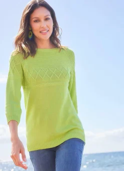 Hot BADER Pullover in Strukturmustermix LIMETTE