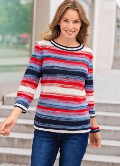 Sale BADER Pullover in tollem Ringeldessin MARINE-ROT-MULTICOLOR