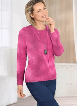Sale BADER Pullover in Twinset-Optik mit Schurwolle MAUVE