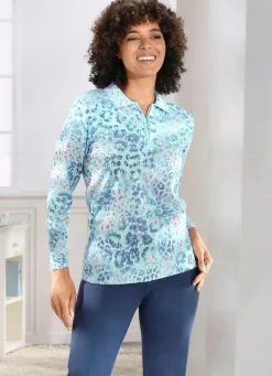BADER Pullover in weich fließender Qualität EISBLAU-MULTICOLOR