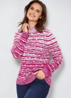 Clearance BADER Pullover in weichem Griff PINK-ROSÉ-ECRU