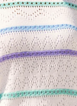 BADER Pullover in weicher Qualität ECRU-MINT-MULTICOLOR