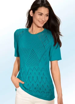 Best BADER Pullover mit Ajourmix und feinen Strukturen MALACHIT