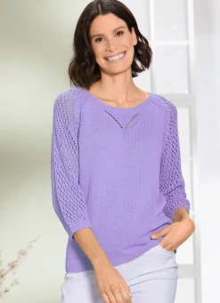 Clearance BADER Pullover mit Ajourmuster FLIEDER
