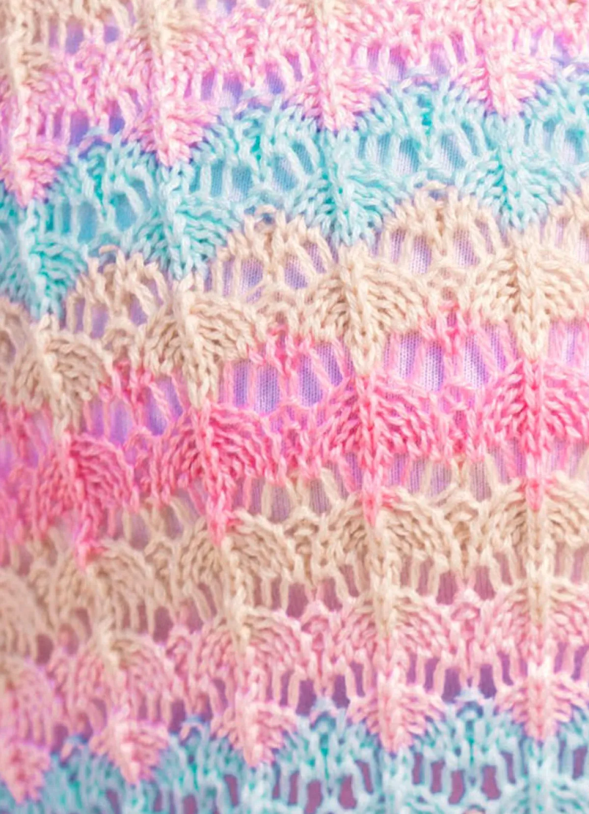 Hot BADER Pullover mit Ajourmuster im Ringeldessin ROSÉ-BEIGE-BLEU