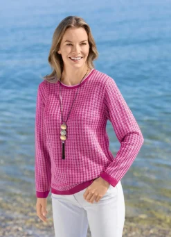 Hot BADER Pullover mit Alloverstruktur MAGENTA-ROSÉ