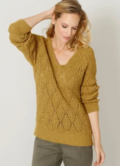 Discount BADER Pullover mit Alpaka SENF