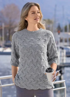 Clearance Tizia Pullover mit Alpaka GRAU MELIERT
