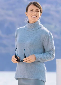 Outlet Tizia Pullover mit Alpaka BLEU MELIERT