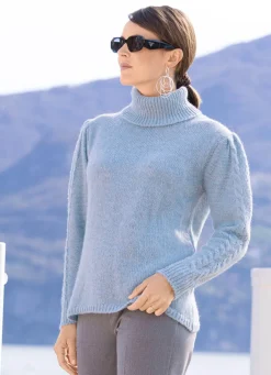 Outlet Tizia Pullover mit Alpaka BLEU MELIERT