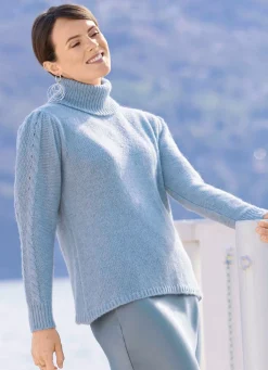 Outlet Tizia Pullover mit Alpaka BLEU MELIERT