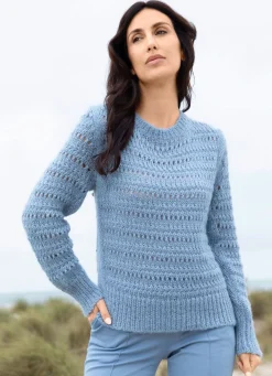 Hot Tizia Pullover mit Alpaka JEANSBLAU MELIERT
