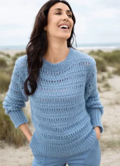 Hot Tizia Pullover mit Alpaka JEANSBLAU MELIERT