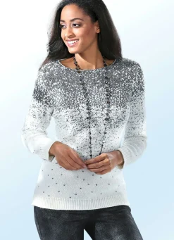 Clearance BADER Pullover mit Alpaka und Glitzer ECRU-SILBERFARBEN
