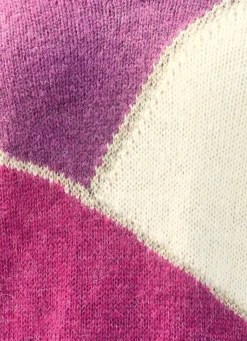 Clearance BADER Pullover mit Alpaka und in Color-Blocking KROKUS-ECRU-MAGENTA