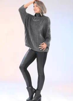 Best BADER Pullover mit Alpaka und toller Struktur GRAFIT MELIERT