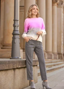 Sale B/ANCA Pullover mit Blockstreifen ROSÉ-GRAU-CREME
