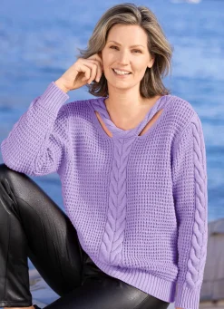 New BADER Pullover mit Cut-Outs FLIEDER