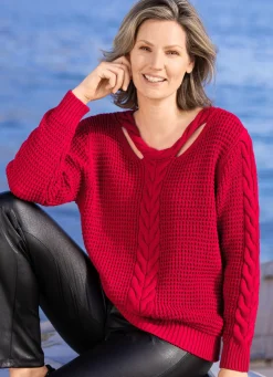 Clearance BADER Pullover mit Cut-Outs ROT