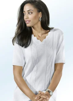 Discount BADER Pullover mit dekorativem Ausschnitt WEISS