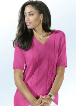 Sale BADER Pullover mit dekorativem Ausschnitt FUCHSIA