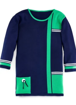 Clearance BADER Pullover mit dekorativen Kontrasten MARINE-GRÜN-WEISS