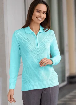 Hot BADER Pullover mit dezentem Glanz MINT
