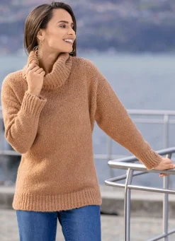 Best BADER Pullover mit dezenten Glitzereffekten CAMEL