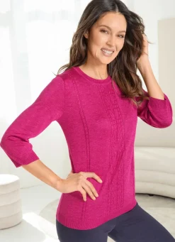 Best BADER Pullover mit edlem Glanz FUCHSIA