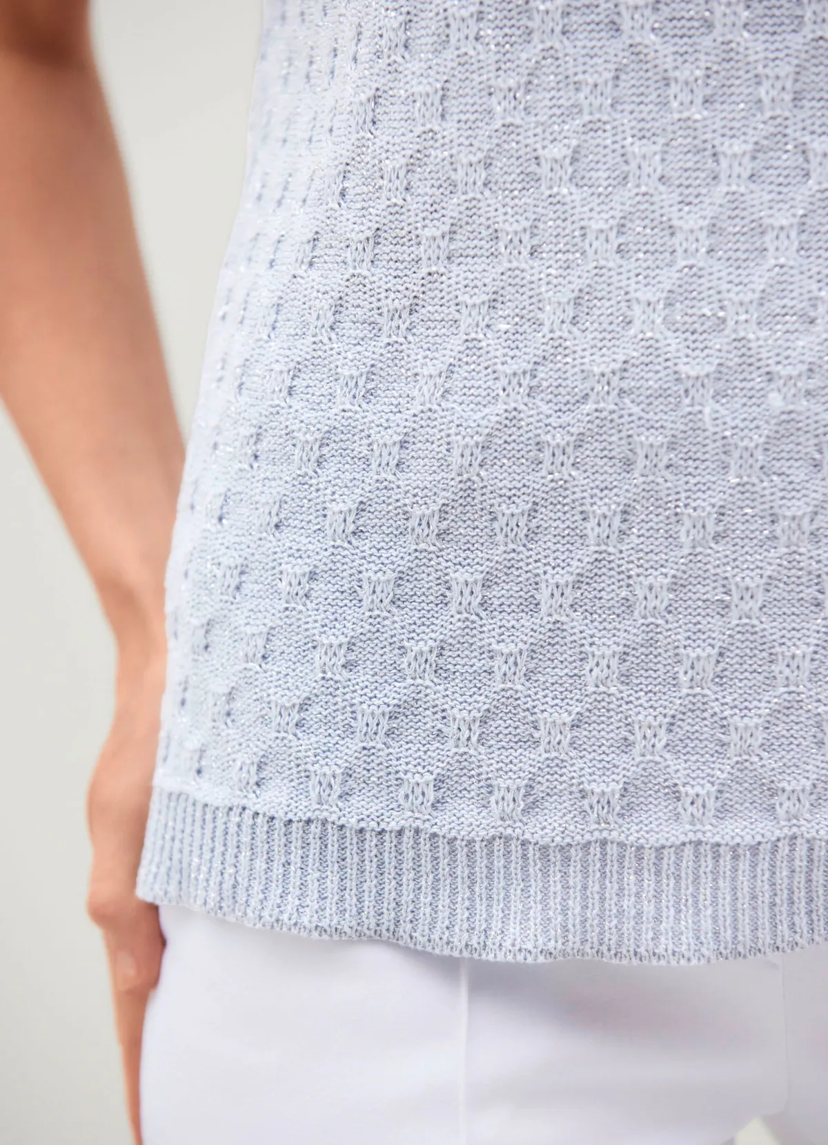 Online Tizia Pullover mit edlem Glanzeffekt GRAU-SILBERFARBEN