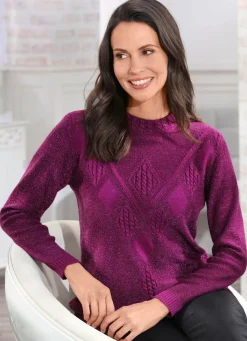 Online BADER Pullover mit edlem Glitzereffekt BEERE