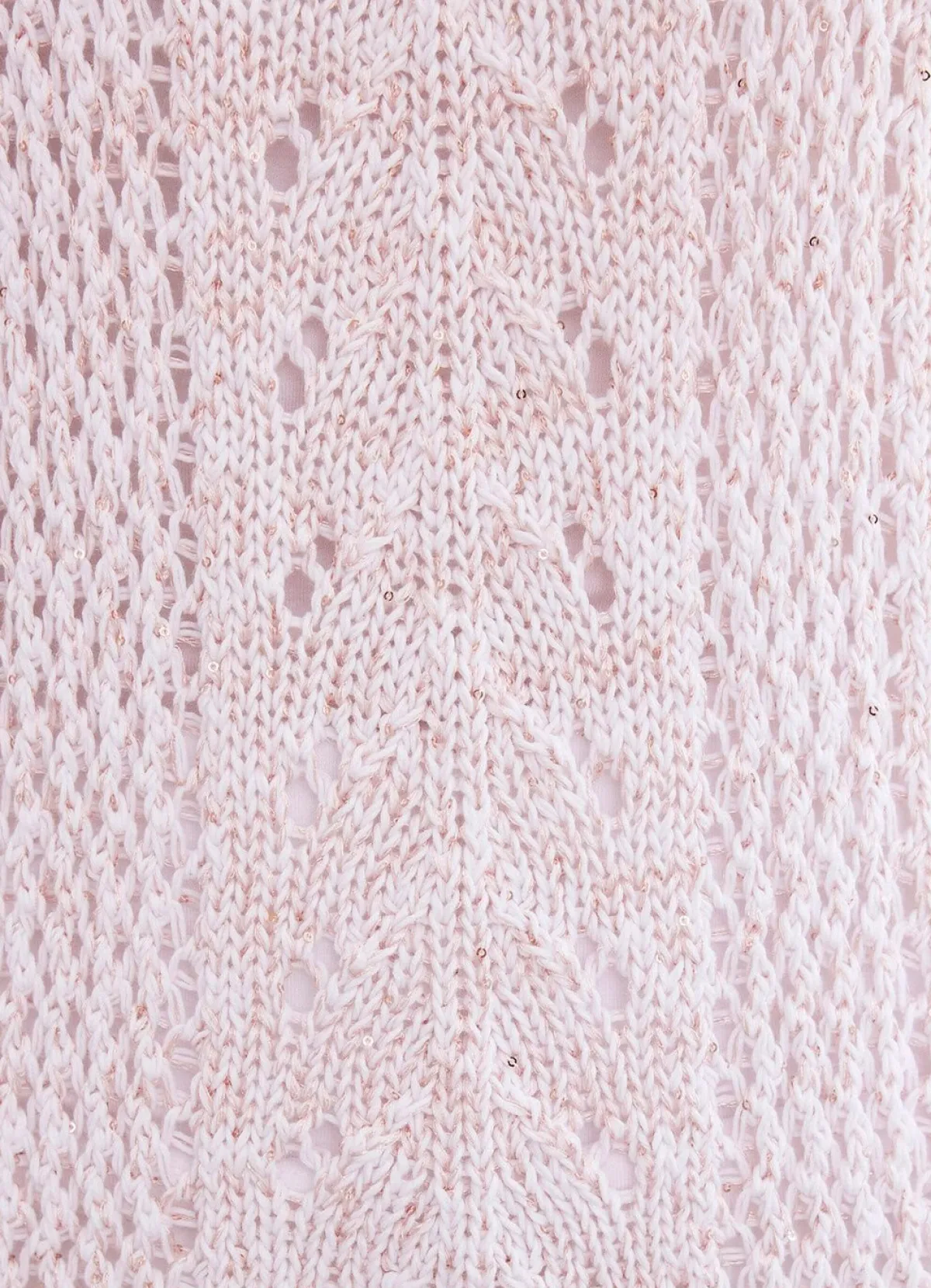 Clearance BADER Pullover mit edlem glänzendem Paillettengarn WEISS-ROSÉ