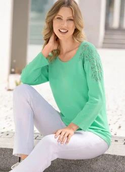 Clearance BADER Pullover mit edler Spitze MINZE