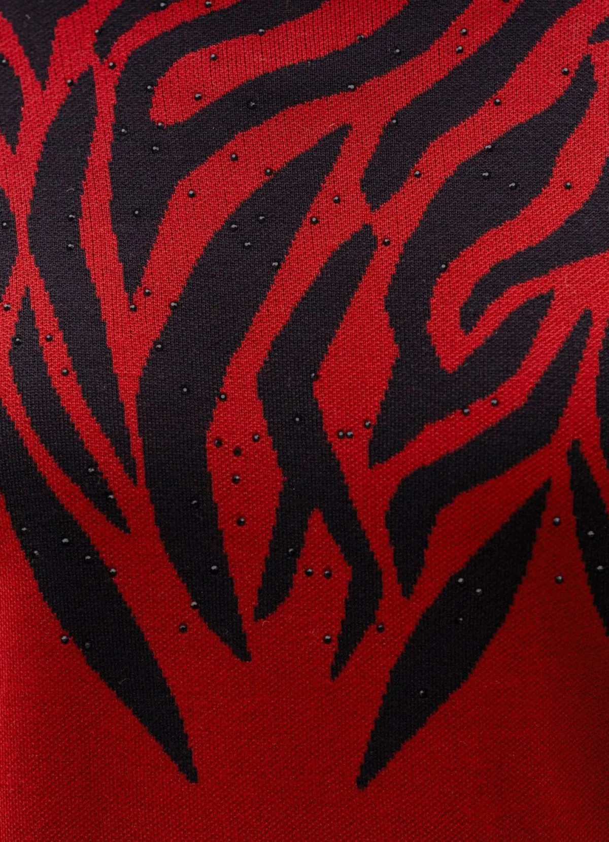 Best BADER Pullover mit edler Strasszier ROT-SCHWARZ