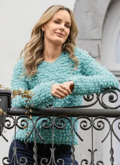 Best BADER Pullover mit Effektgarn MINT MELIERT
