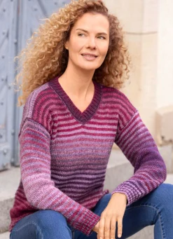 Clearance BADER Pullover mit Farbverlauf BEERE-LILA-MULTICOLOR