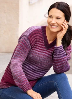 Clearance BADER Pullover mit Farbverlauf BEERE-LILA-MULTICOLOR