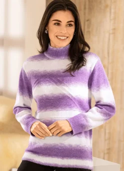 BADER Pullover mit Farbverlauf FLIEDER-ECRU