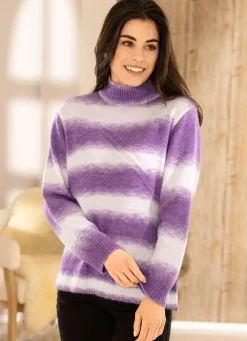BADER Pullover mit Farbverlauf FLIEDER-ECRU
