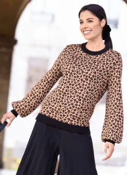 Online BADER Pullover mit Glitzereffekt CAMEL-SCHWARZ-BRAUN