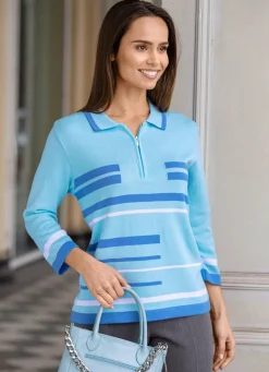 Clearance BADER Pullover mit Intarsien HELLBLAU-AZURBLAU-WEISS