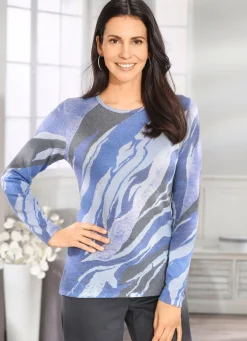 Discount BADER Pullover mit Kaschmir BLEU-BLAU-GRAU