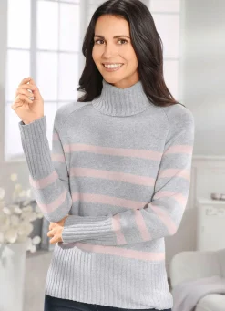 Clearance BADER Pullover mit Kaschmir GRAU MELIERT-ROSÉ