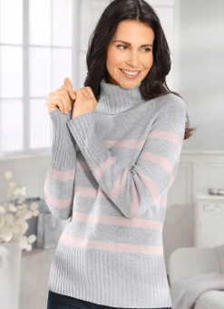 Clearance BADER Pullover mit Kaschmir GRAU MELIERT-ROSÉ