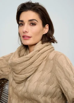 Sale BADER Pullover mit Loop und mit Kaschmir CAMEL