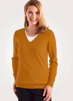 Clearance BADER Pullover mit Modal-Anteil OCKER