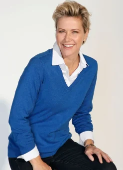 Outlet BADER Pullover mit Modal-Anteil BLAU