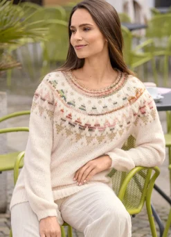 Online BADER Pullover mit Norwegermuster CREME-MULTICOLOR-GOLDFARBEN